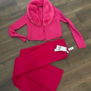 Zara Vibrant Pink Wide Leg Pants